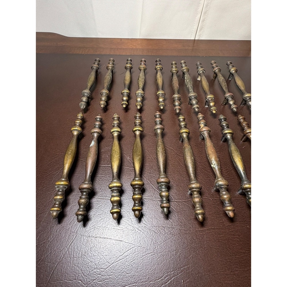 Lot of 21 Vintage Brass Tone Cabinet Drawer Pull Handles 3" CTC Ornate Hardware